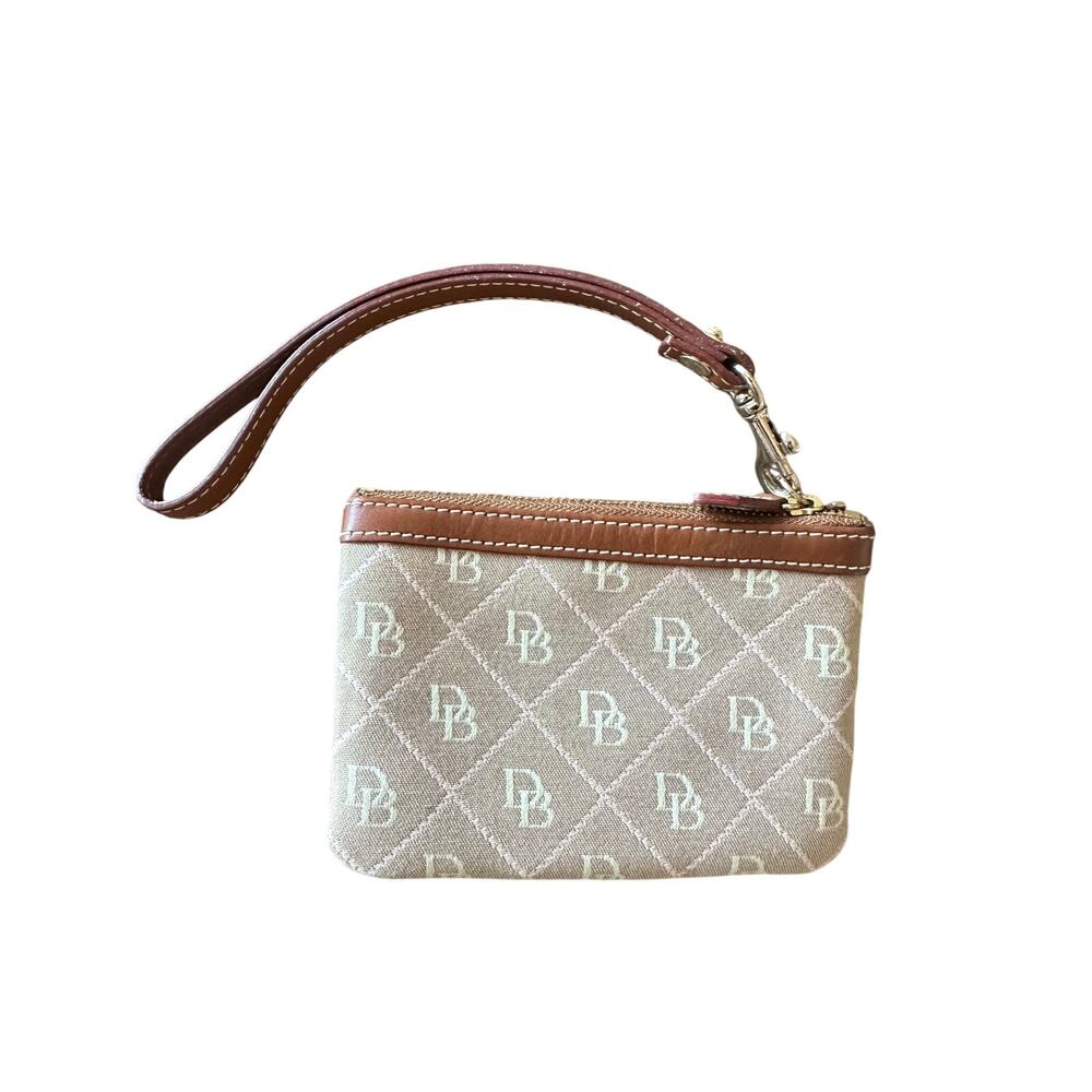 Dooney & Bourke Logo Jacquard Wristlet Zip Pouch